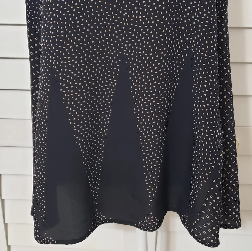French Connection Women's Black and Tan Silk Sleevless Top Size 8 - Picture 3 of 13
